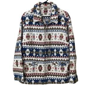 Boho Southwestern Aztec Zip Jacket Women’s 18/20W Cotton Knit Western Style